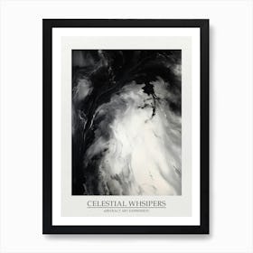 Celestial Whsipers Abstract Black And White 1 Poster Art Print