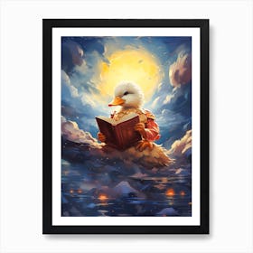 Duck Reading A Book 1 Art Print