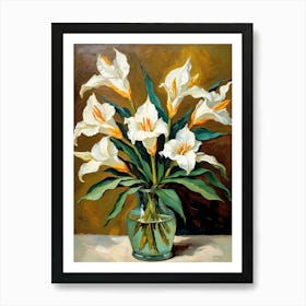 White Lilies In A Vase 1 Art Print