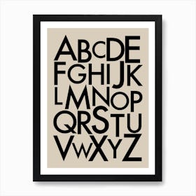 Alphabet In Black And Beige Art Print