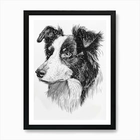 Sheep Dog Line Sketch 4 Art Print