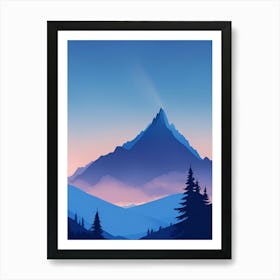 Misty Mountains Vertical Composition In Blue Tone 37 Art Print