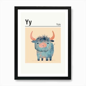 Animals Alphabet Yak 3 Art Print