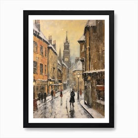 Vintage Winter Painting Bath United Kingdom 2 Art Print