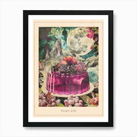 Purple Jelly Retro Space Collage 2 Poster Art Print