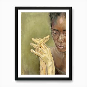 Gold hands Art Print