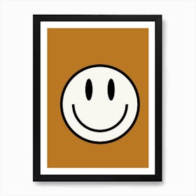 Smiley Face Brown Art Print