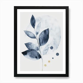 Blue Leaves Canvas Print 3 Art Print