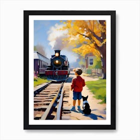 Train On The Tracks 1 Art Print