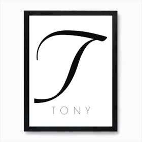 Tony Typography Name Initial Word Affiche