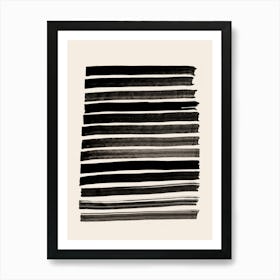 Abstract Art Black Lines Beige Poster_2242693 Art Print