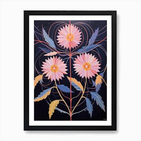 Asters 6 Hilma Af Klint Inspired Flower Illustration Art Print