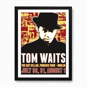 Tom Waits In Dublin Vintage Music Art Print