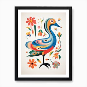 Scandinavian Bird Illustration Duck 3 Art Print