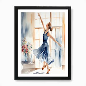 Ballerina Watercolor Painting Art Print