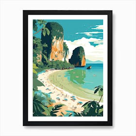 Railay Beach, Krabi, Thailand, Matisse And Rousseau Style 1 Art Print