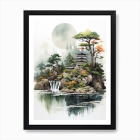 The Ogasawara Islands In Tokyo, Japanese Brush Painting, Ukiyo E, Minimal 4 Art Print