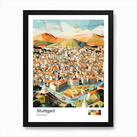 Stuttgart, Germany, Geometric Illustration 2 Poster Art Print