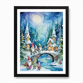 Christmas Gnomes Art Print