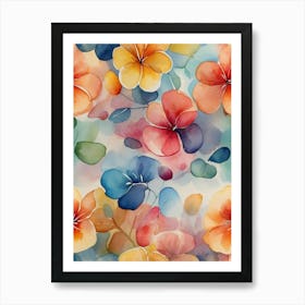 Watercolor Flowers 51 Art Print