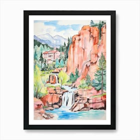 The Broadmoor   Colorado Springs, Colorado   Resort Storybook Illustration 1 Art Print