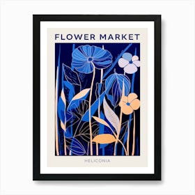 Blue Flower Market Poster Heliconia 2 Art Print