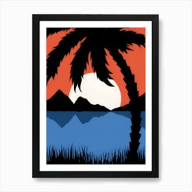 Sunset Palm Tree Art Print