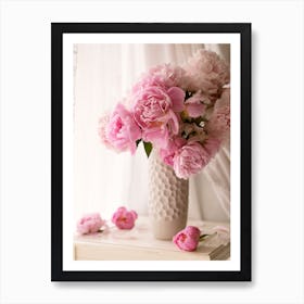 Peonies in White Art Print