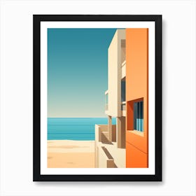 Ocean Beach San Diego California Mediterranean Style Illustration 1 Art Print