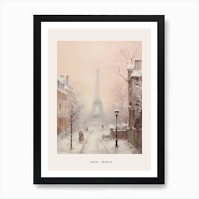 Dreamy Winter Painting Poster Paris France 3 Art Print