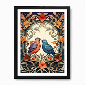 Default Stylized Colorful Design Of Birds In Art Nouveau Style 1 (2) Art Print