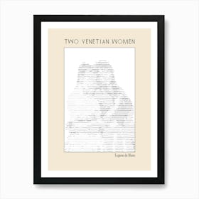 Ascii Art Minimalist – Two Venetian Women – Eugene De Blaas – Classic Painting Art Print