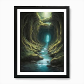 Tunnel In The Forest art print painting Art Print