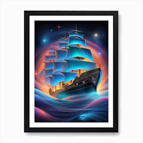 Sailing Ship In The Ocean 2 Art Print