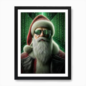 Santa Goes Digital Art Print