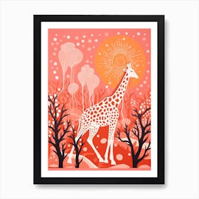Abstract Giraffe Sun Pattern Art Print