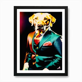 Labrador Retriever In A Suit Art Print