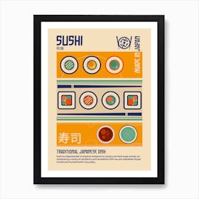 Sushi Minimalist Japanese Illustration Art Print