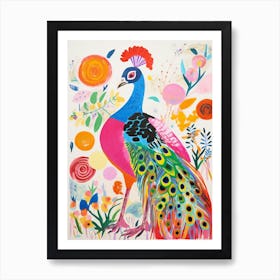 Colourful Bird Painting Peacock 2 Art Print