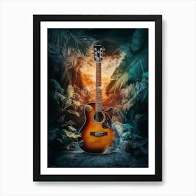 Tropical Guitar 1 Art Print