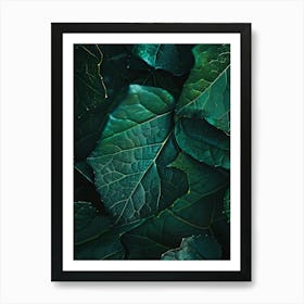 Green Leaves Wallpaper Art Print