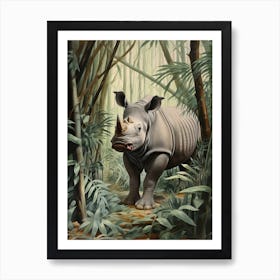 Rhino Realistic Illustration 2 Art Print