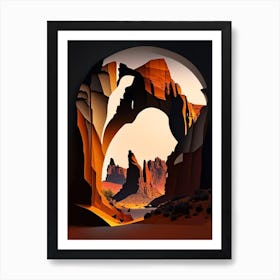 Arches National Park United States Of America Cut Out Paper Art Print