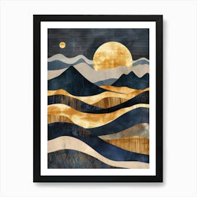 Moonlight In The Mountains Canvas Print Art Print