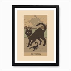 Scorpio Cat Art Print