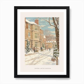 Vintage Winter Poster Oxford United Kingdom 4 Art Print
