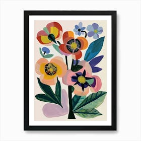 Painted Florals Hellebore 4 Art Print