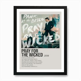 Panic! At The Disco Pray For The Wicked Album Cover Poster 1 Art Print