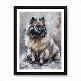 Keeshond Acrylic Painting 3 Art Print