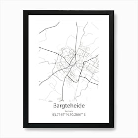 Bargteheide,Germany Minimalist Map Art Print